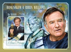 SAO TOME - 2014 - Robin Williams - Perf Souv Sheet - Mint Never Hinged