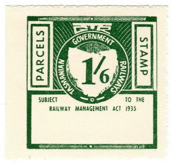 (I.B) Australia - Tasmania Railways : Parcels Stamp 1/6d