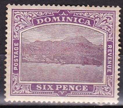 Dominica 1909 Scott # 42 Roseau Capitol MH aged gum