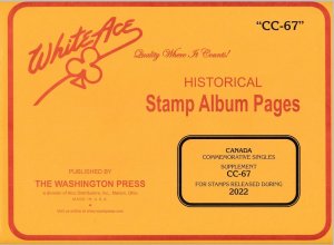 WHITE ACE 2022 Canada Commemorative Singles Stamp Album Supplement CC-67