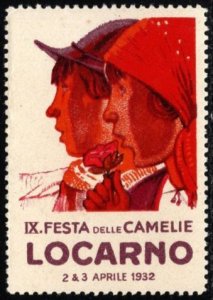 1932 Italy Poster Stamp Seventh Camellia Festival Locarno 2 & 3 April