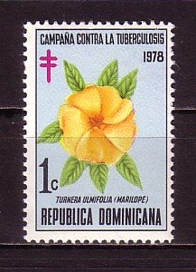 Dominican Rep., Scott cat. RA84. T-B issue, Flower shown. ^