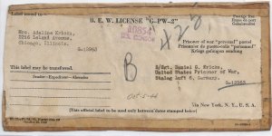 Chicago, Il to U.S. P.O.W. in Stalag Luft 6, Germany 194x Parcel Label (C4919)