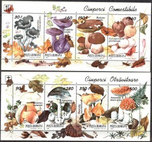 Romania 1994 Mushrooms 2 S/S MNH