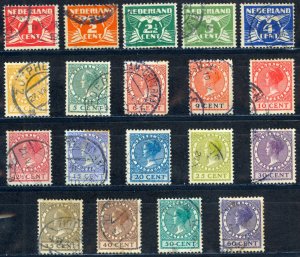 Netherlands Sc# 142-160 Used 1924-1926 Definitive