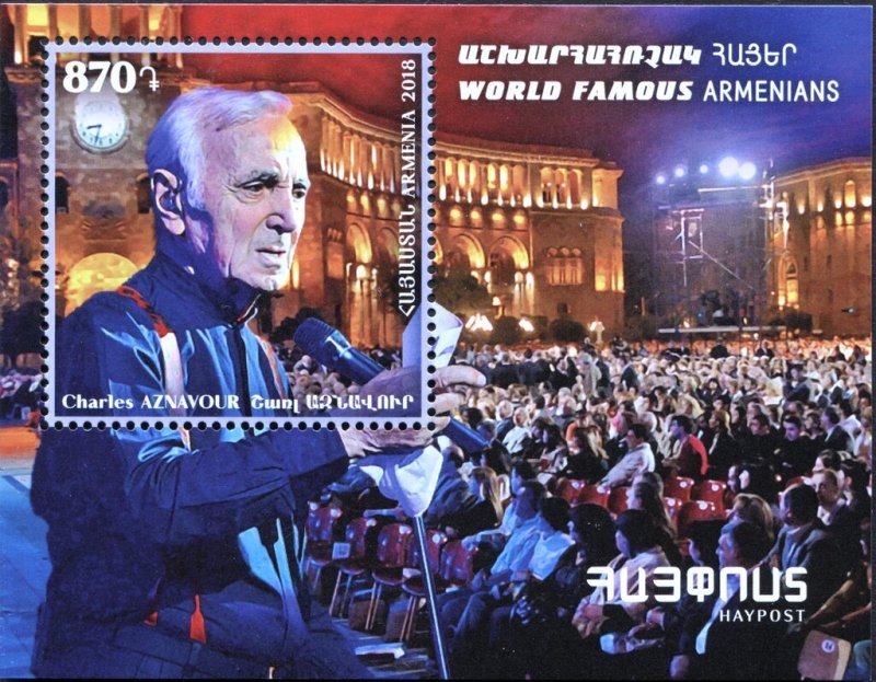 Armenia 2018 MNH Stamps Souvenir Sheet Scott 1153 Music Composer Singer Aznavour