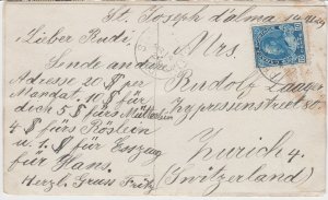 CANADA cover # 117 St-Joseph d'Alma, 14 March 1914 to Switzerland Postcard