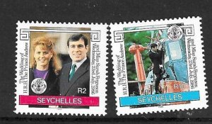 SEYCHELLES SG651/2 1986 ROYAL WEDDING  MNH