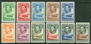 SG 118-128 Bechuanaland Protectorate ½d to 10/-. 1938-52 set of 11. Lightly...