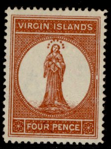 BRITISH VIRGIN ISLANDS QV SG35, 4d chestnut, M MINT. Cat £35.