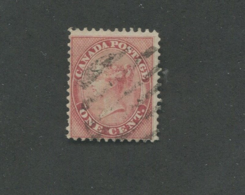 Queen Victoria 1859 Canada 1c Postage Rose Stamp #14 Scott Value $90