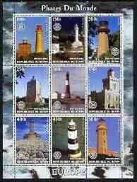 BENIN - 2003 - Lighthouses of Europe - Perf 9v Sheet - MNH - Private Issue