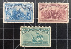 US Stamps-SC# 230 - 232 - MNH - Premium Set - SCV $161.00