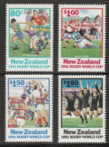 New Zealand 1991 Rugby World Cup Mint Set (4) MUH