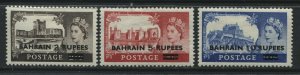 Bahrain overprinted QEII 1955 Castles 2/6d to 10/ mint o.g. hinged