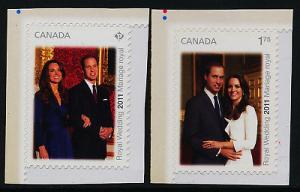 Canada 2466-7 Booklet stamps MNH Royal Wedding, Prince William