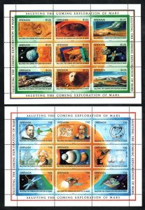Grenada Scott 1999-2005 Exploration of Space 2 sheets of 9 and 3 single s/s NH