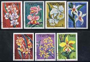 Vietnam 1984 Orchids imperf set of 7 cto used (very scarc...