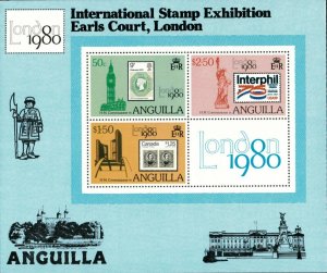 Anguilla 1980 - London Stamp Exhibit, Landmarks - Souvenir Sheet - 393a - MNH