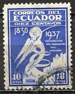 Ecuador 1938: Sc. # 373;  Used Single Stamp