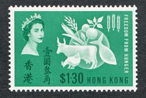 HONG KONG 218, MINT LH, FREEDOM FROM HUNGER, FISH
