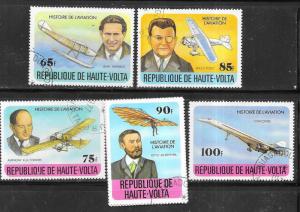 Burkina Faso #462-466  Aircraft  set complete (CTO) CV $1.50