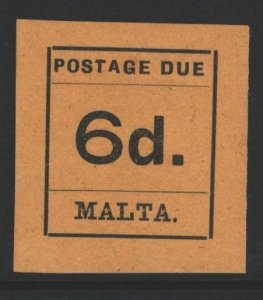 Malta Sc#J8 MH - some toning on reverse