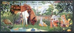 Australia 1996 Pets m/sheet opt\'d for Melbourne National...