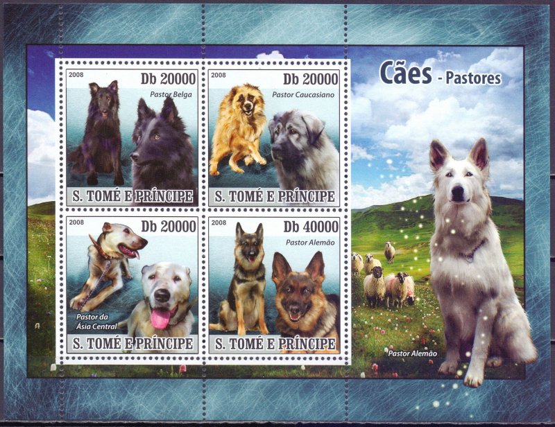 Sao Tome and Principe. 2008. 3707-14. Dogs. MNH.