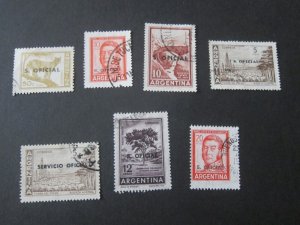 Argentina 1960 Sc O115,128-9,32-33,36-7 FU