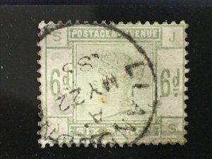 Great Britain Stamp 1883-84 6d Queen Victoria Scott # 105 SG194 Used Llandudno