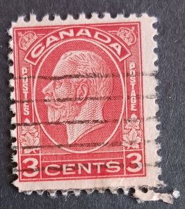 Canada 197c King George V Die II 3 Cents Red