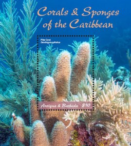Antigua 2018 - Coral and Sponges of the Caribbean - Souvenir sheet - MNH