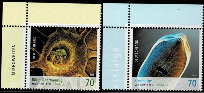 Germany 2015,Sc.#2875-6 MNH. Microworld: Diatom,  Microorganism