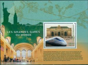 MADAGASCAR - 2018 - Famous Railway Stations, New York - Perf Souv Sheet   - MNH