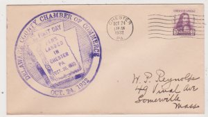 US  Scott # 724 FDC with Cachet 1932 Philadelphia PA William Penn Quaker