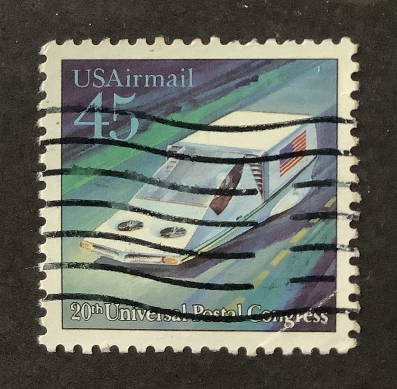 USA 1989 Scott C123 used - 45c,   20th UPU Congress & World Stamp Expo '89