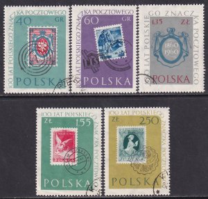 Poland 1960 Sc 909-13 Centenary of Polish Postage Stamps Stamp CTO