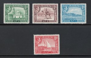 Aden 1939 King George VI & Scenes Scott # 16 - 19 MH (Short Set)
