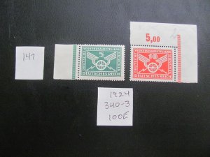 Germany 1925 MNH SC 345-346 SET 54 EUROS (147)