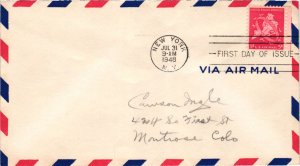 #C38 Map Airmail Stamp - No Cachet 