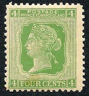 Prince Edward Island SG39 4c yellow-green (toned) U/M Cat 12 pounds