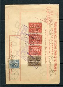 BRAZIL; Early 1920s early fine used Revenue Document finely Stamped