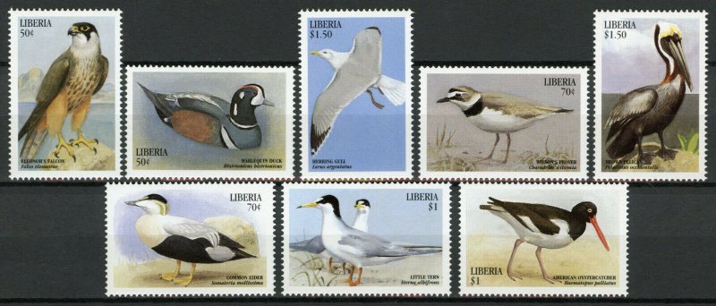 Liberia Birds on Stamps 1999 MNH Sea Birds Ducks Waders Terns Pelicans 8v Set