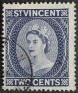Saint Vincent 187 (used) 2c Elizabeth II, vio blue (1955)
