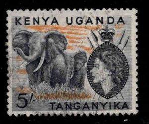 Kenya Uganda and Tanganyika KUT Scott 115 Used QE2 Elephant stamp