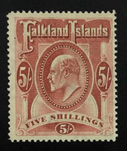 MOMEN: FALKLAND ISLANDS SG #50 1904 MINT OG H £225 LOT #63007