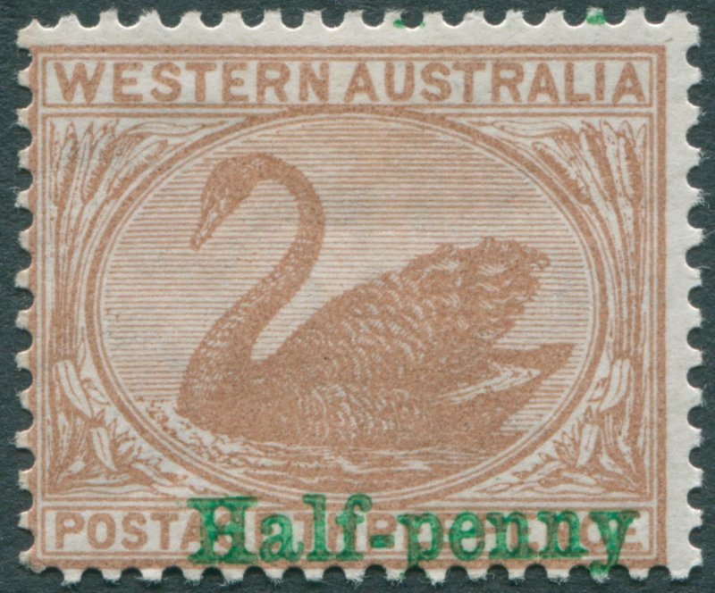 Western Australia 1895 ½d on 3d cinnamon SG110a unused