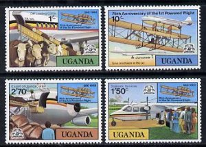 UGANDA - 1978 - Powered Flight  - Perf 4v Set - Mint Never Hinged