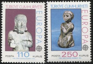 TURKEY 1974  Sc 1972-73  Mint NH  Europa set of two, VF, cv $15.00, Statues